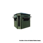 Redneck hunting blind with dark green exterior