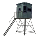 Titan elevated hunting blind with dark green exterior