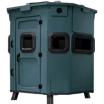 Titan hunting blind with dark green exterior