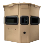 Titan hunting blind with beige exterior