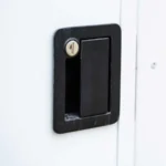 Door handle with lock to Redneck hunting cabin