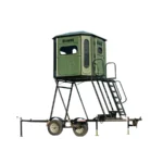 Dark green Redneck elevated hunting blind on trailer.